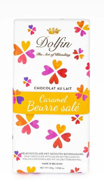 dolfin-love-caramel-beurre-sal-tablette-chocolat-lait-30g image 1