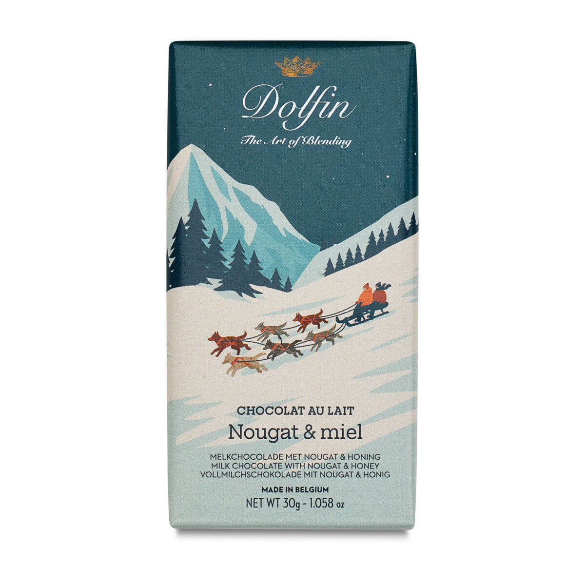 dolfin-vintage-winter-nougat-miel-tablette-chocolat-au-lait-30g image 1