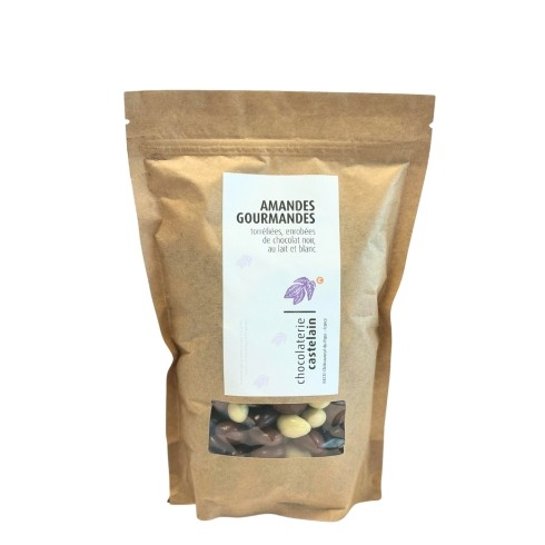 castelain-picorer-amandes-3-chocolats-noir-lait-blanc-180g image 3