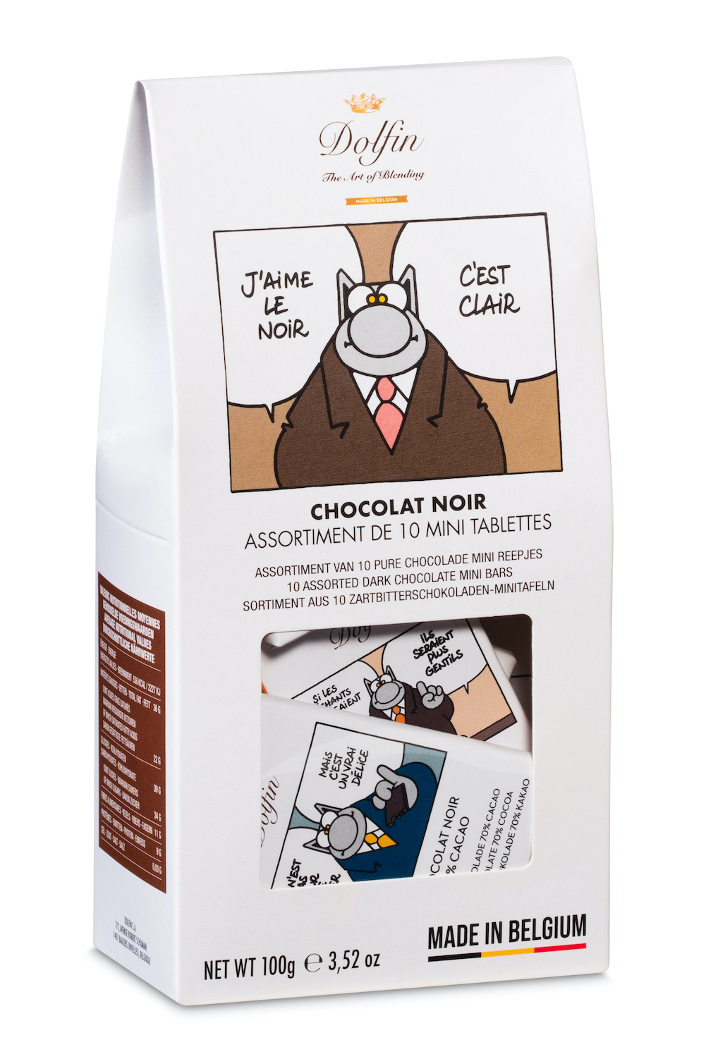dolfin-le-chat-assortiment-10-mini-tablettes-chocolat-noir image 1