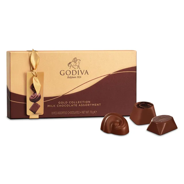 godiva-collection-or-coffret-chocolat-au-lait-pralin-8-pi-ces image 1