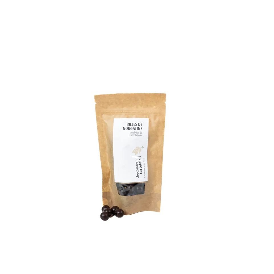 chocolaterie-castelain-picorer-billes-nougatine-chocolat-noir-200g image 1