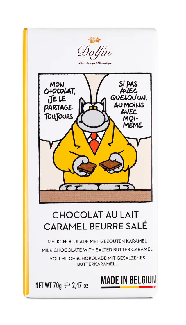 dolfin-le-chat-caramel-beurre-sal-tablette-chocolat-lait-70g image 1