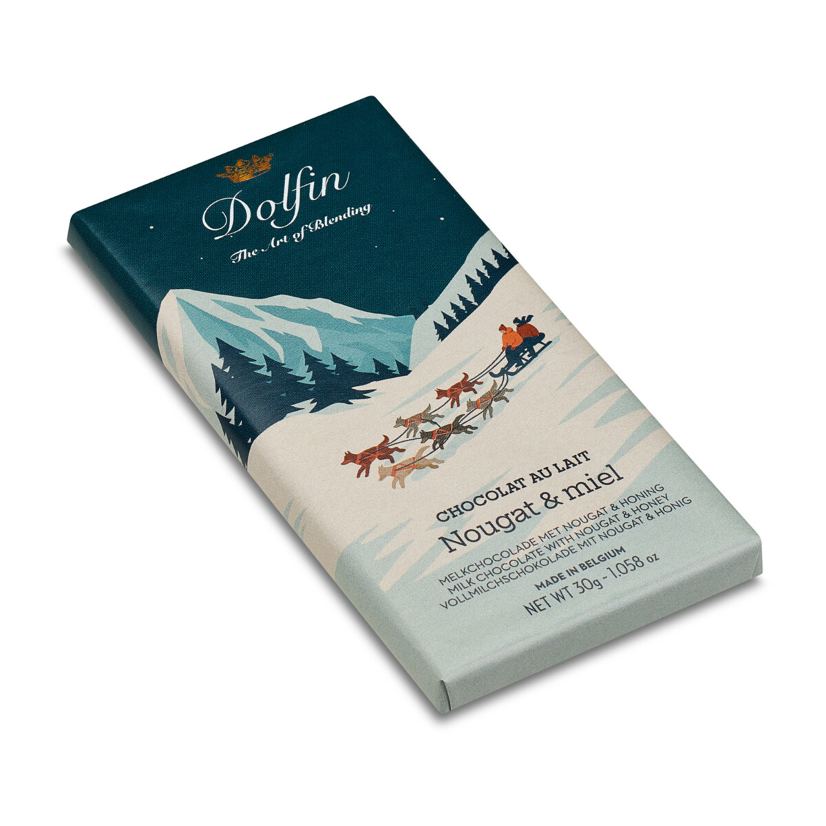 dolfin-vintage-winter-nougat-miel-tablette-chocolat-au-lait-30g image 2