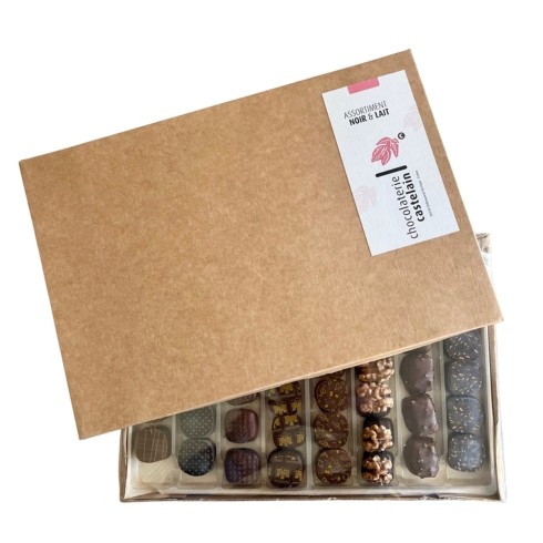 chocolaterie-castelain-ballotins-bo-te-kraft-assortiment-chocolats-1kg image 1