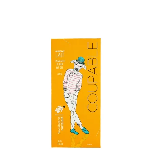castelain-tablette-chocolat-lait-41-caramel-sel-bio-100g image 1