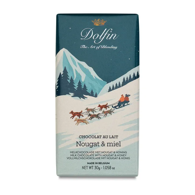 dolfin-vintage-winter-nougat-miel-tablette-chocolat-au-lait-30g image 1