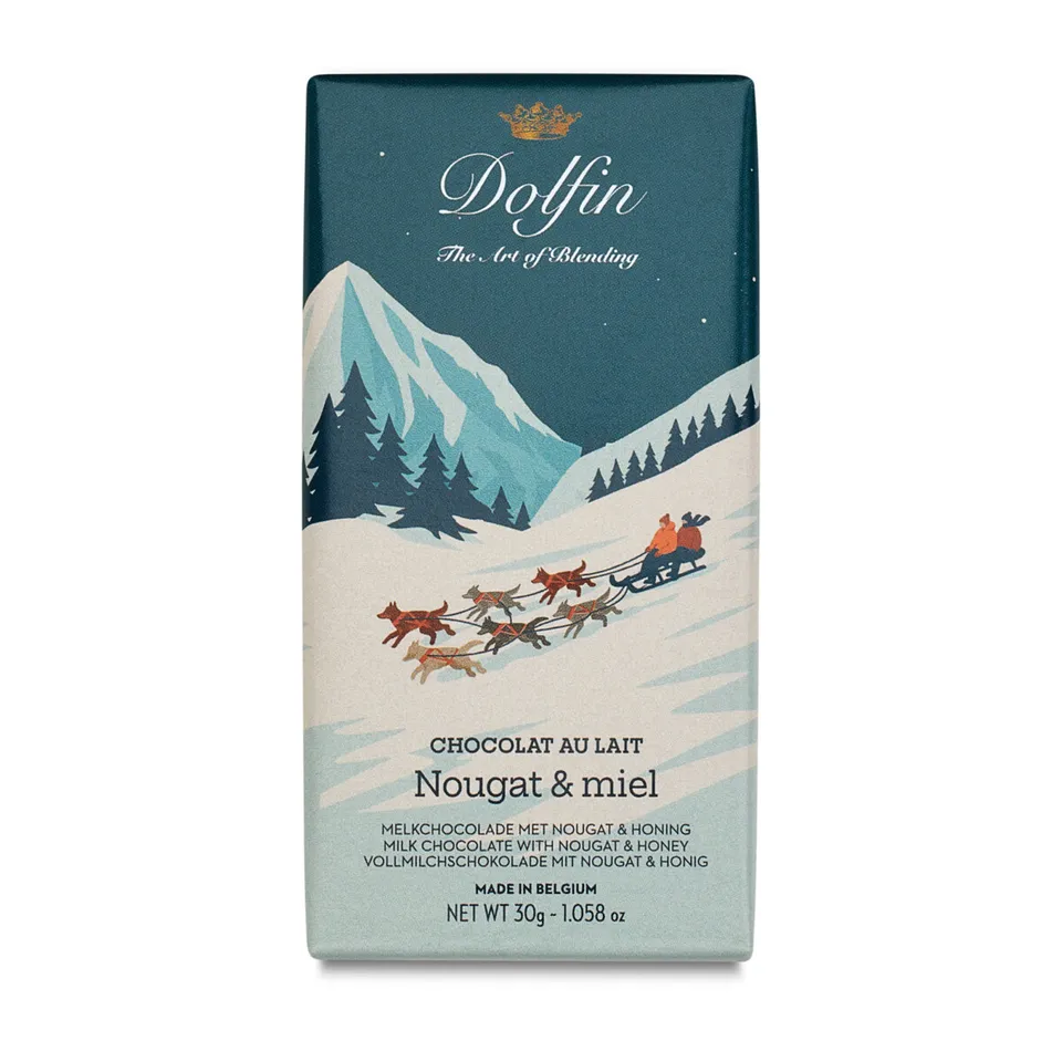 dolfin-vintage-winter-nougat-miel-tablette-chocolat-au-lait-30g image 1