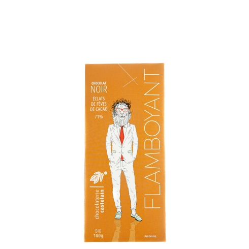 chocolaterie-castelain-tablettes-tablette-noir-71-f-ves-cacao-100g image 1