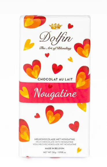 dolfin-love-nougatine-30g-tablette-chocolat-au-lait-croquant image 1