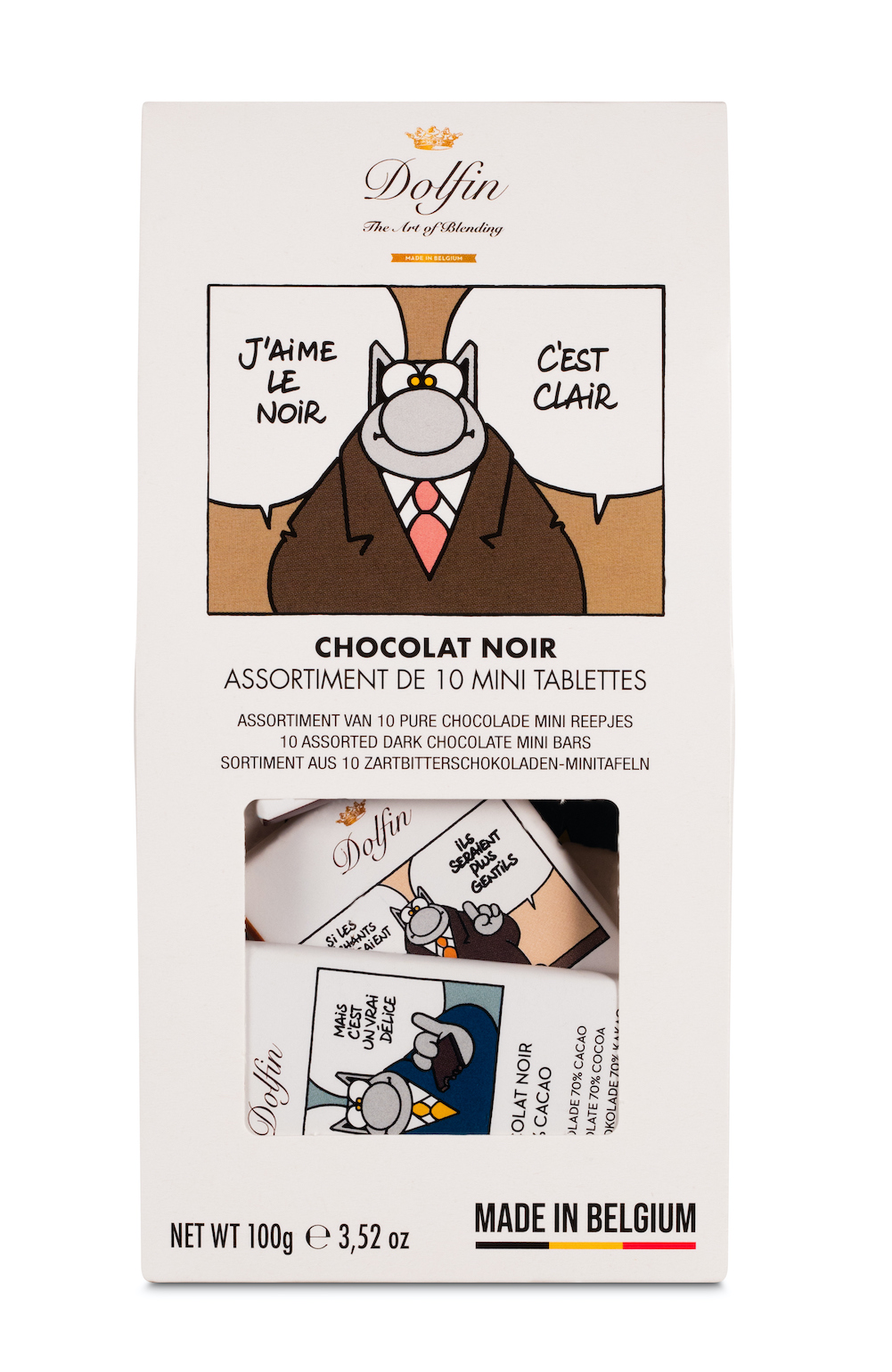 dolfin-le-chat-assortiment-10-mini-tablettes-chocolat-noir image 2