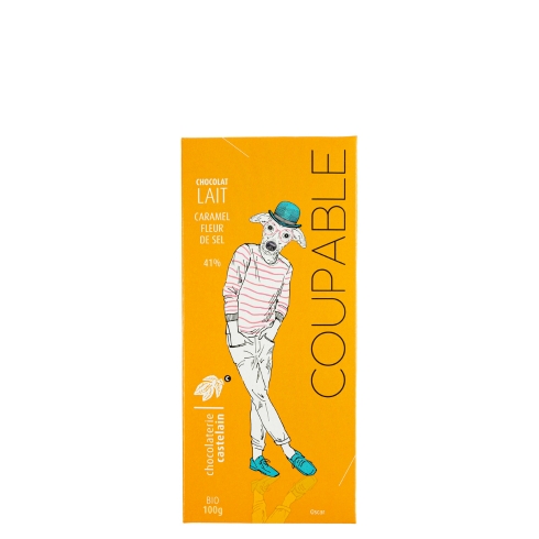 castelain-tablette-chocolat-lait-41-caramel-sel-bio-100g image 1