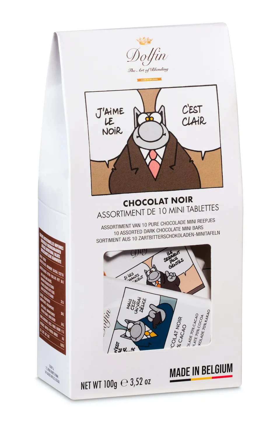 dolfin-le-chat-assortiment-10-mini-tablettes-chocolat-noir image 1