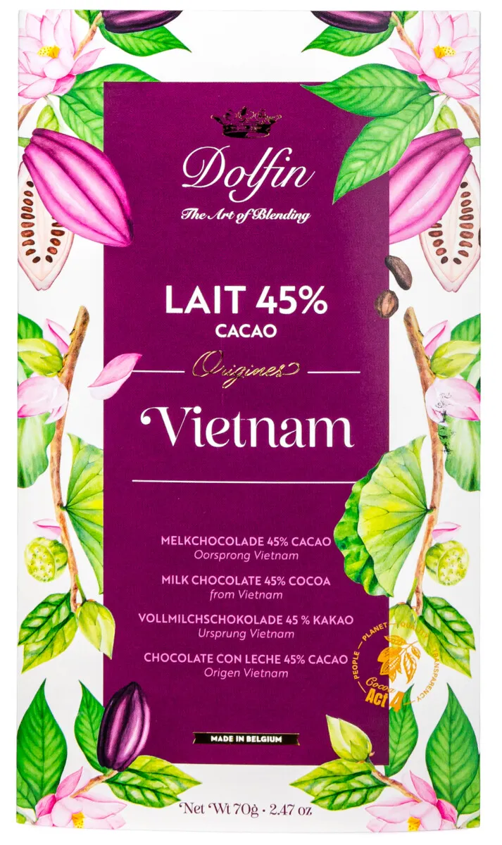dolfin-origines-tablette-chocolat-lait-vietnam-45 image 1