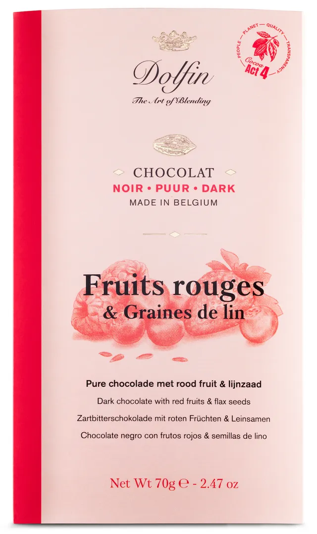 dolfin-fruits-rouges-graines-de-lin-tablette-chocolat-noir image 1