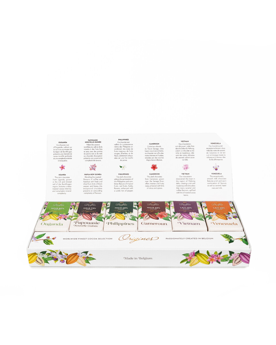 dolfin-coffrets-cadeaux-origines-chocolat-noir-lait-6-origines image 2