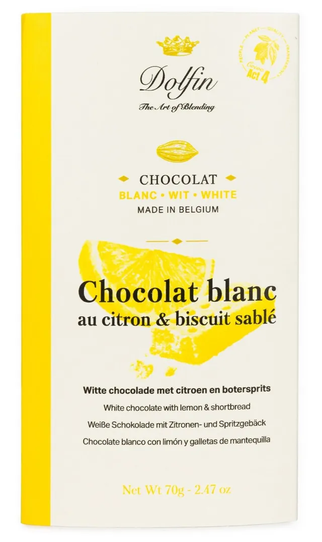 dolfin-blanc-citron-et-biscuit-sabl-tablette-chocolat-blanc image 1