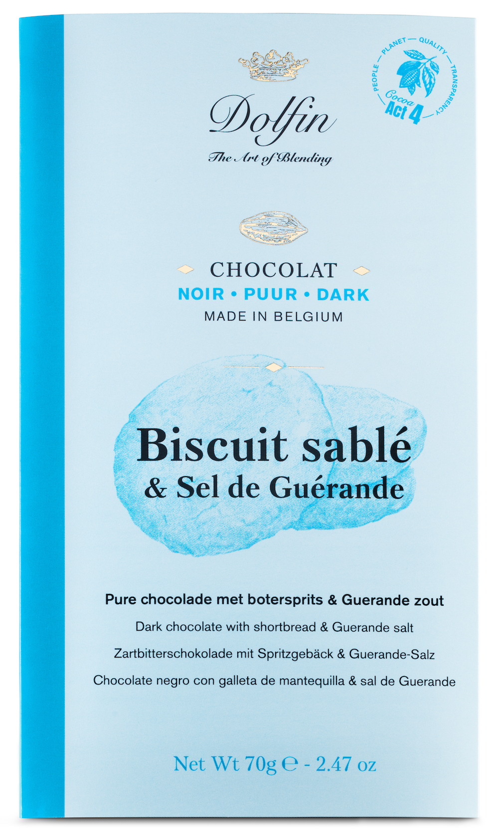 dolfin-collection-dolfin-chocolat-noir-biscuit-sabl-sel-gu-rande-70g image 1