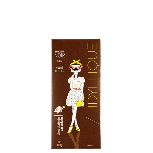 castelain-traditions-chocolat-noir-88-sucre-coco-bio-100g image 1