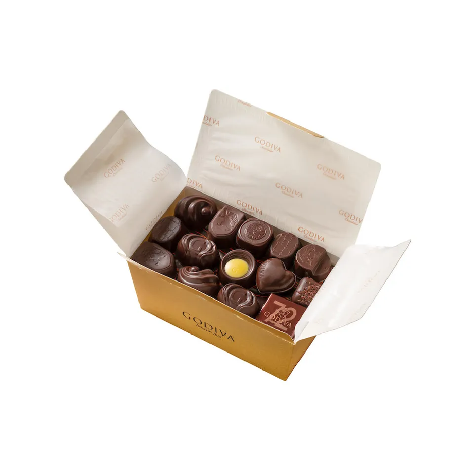godiva-gold-ballotin-coffret-chocolat-noir-500g-pralin image 1