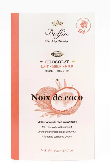 dolfin-collection-noix-de-coco-tablette-chocolat-au-lait-coco image 1