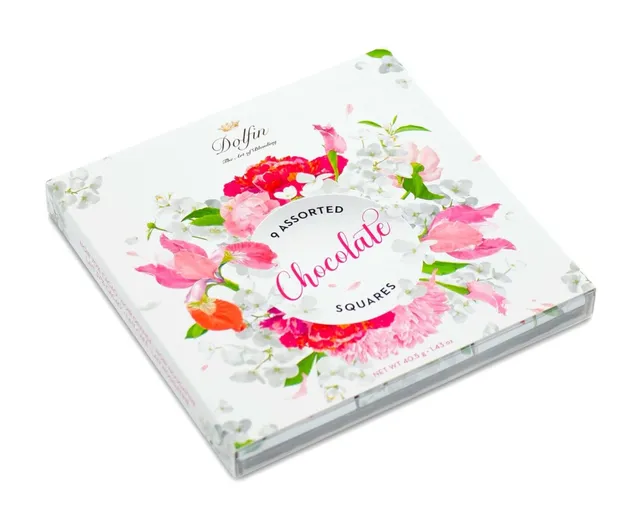 dolfin-fleurs-carr-s-chocolat-assortiment-9-napolitains-lait-noir image 1