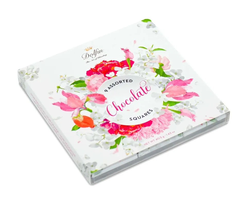 dolfin-fleurs-carr-s-chocolat-assortiment-9-napolitains-lait-noir image 1