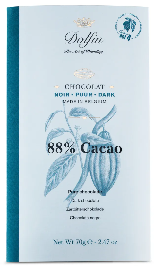 dolfin-collection-dolfin-88-de-cacao-tablette-chocolat-noir-intense image 1