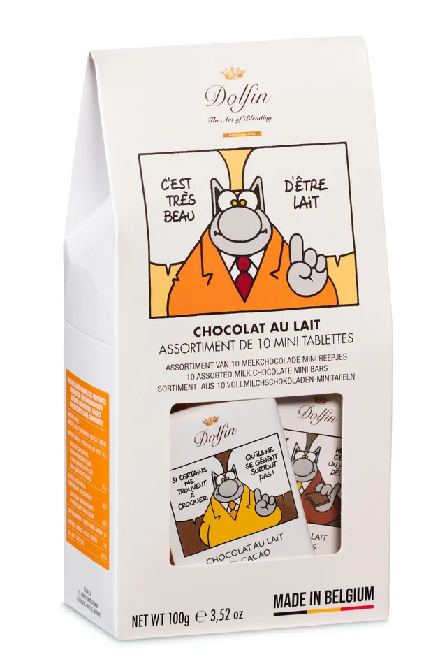 dolfin-le-chat-assortiment-10-mini-tablettes-chocolat-au-lait image 1