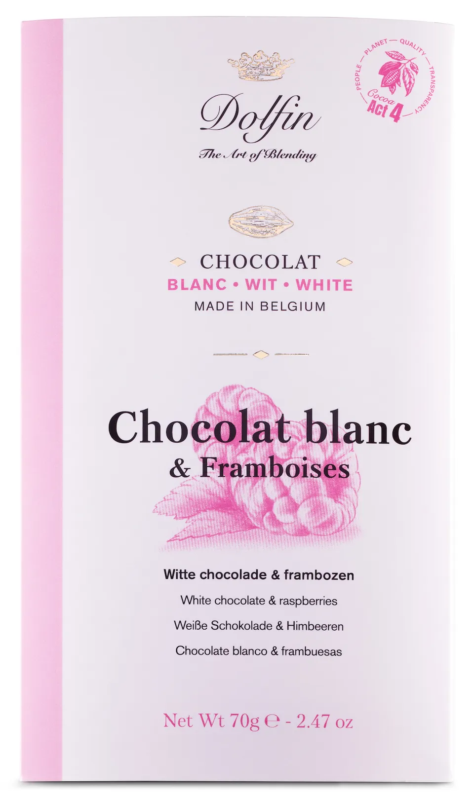 dolfin-collection-tablette-chocolat-blanc-framboises-31-cacao image 1