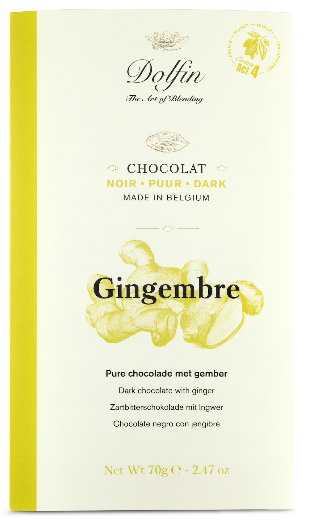dolfin-collection-gingembre-frais-tablette-chocolat-60-cacao image 1