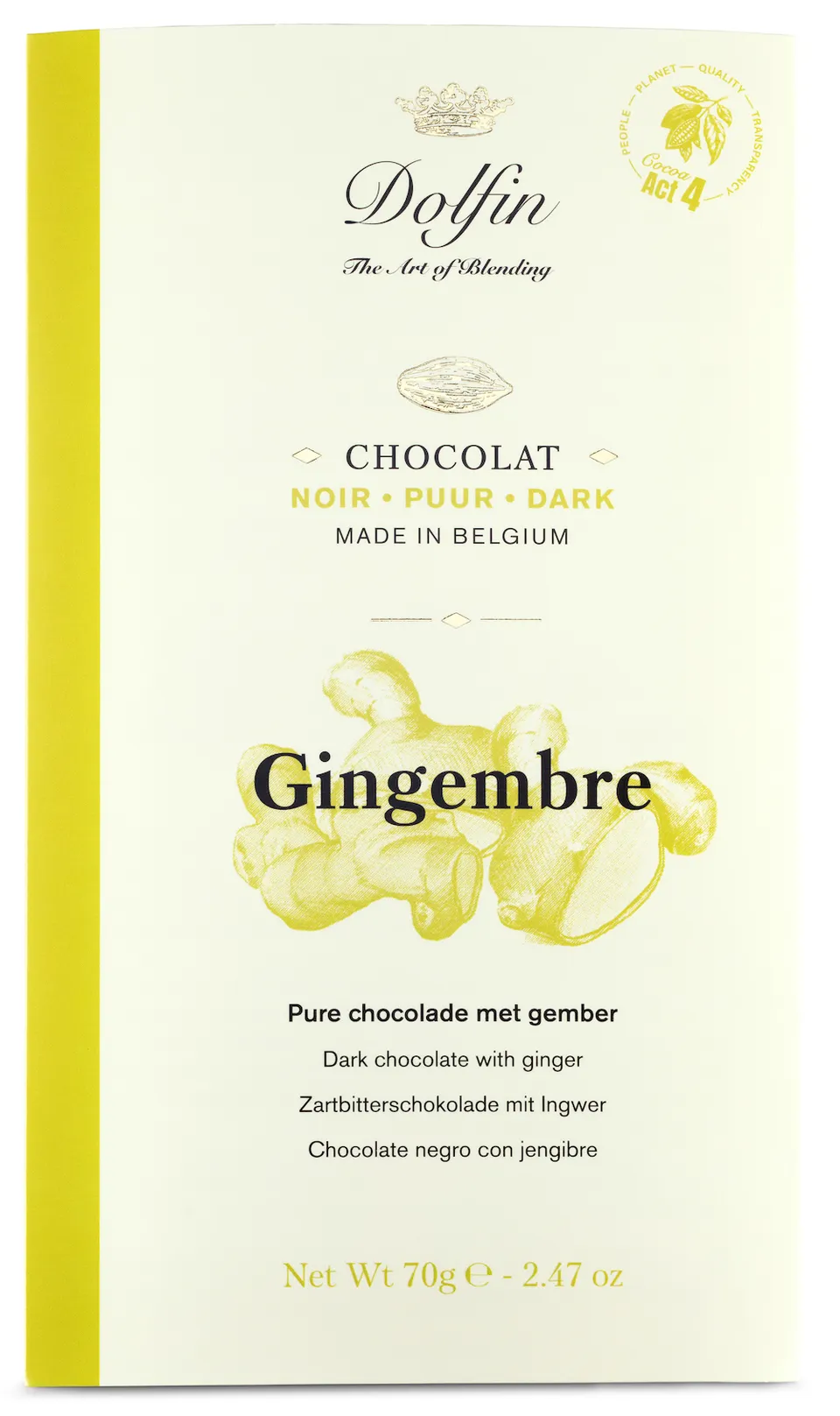 dolfin-collection-gingembre-frais-tablette-chocolat-60-cacao image 1