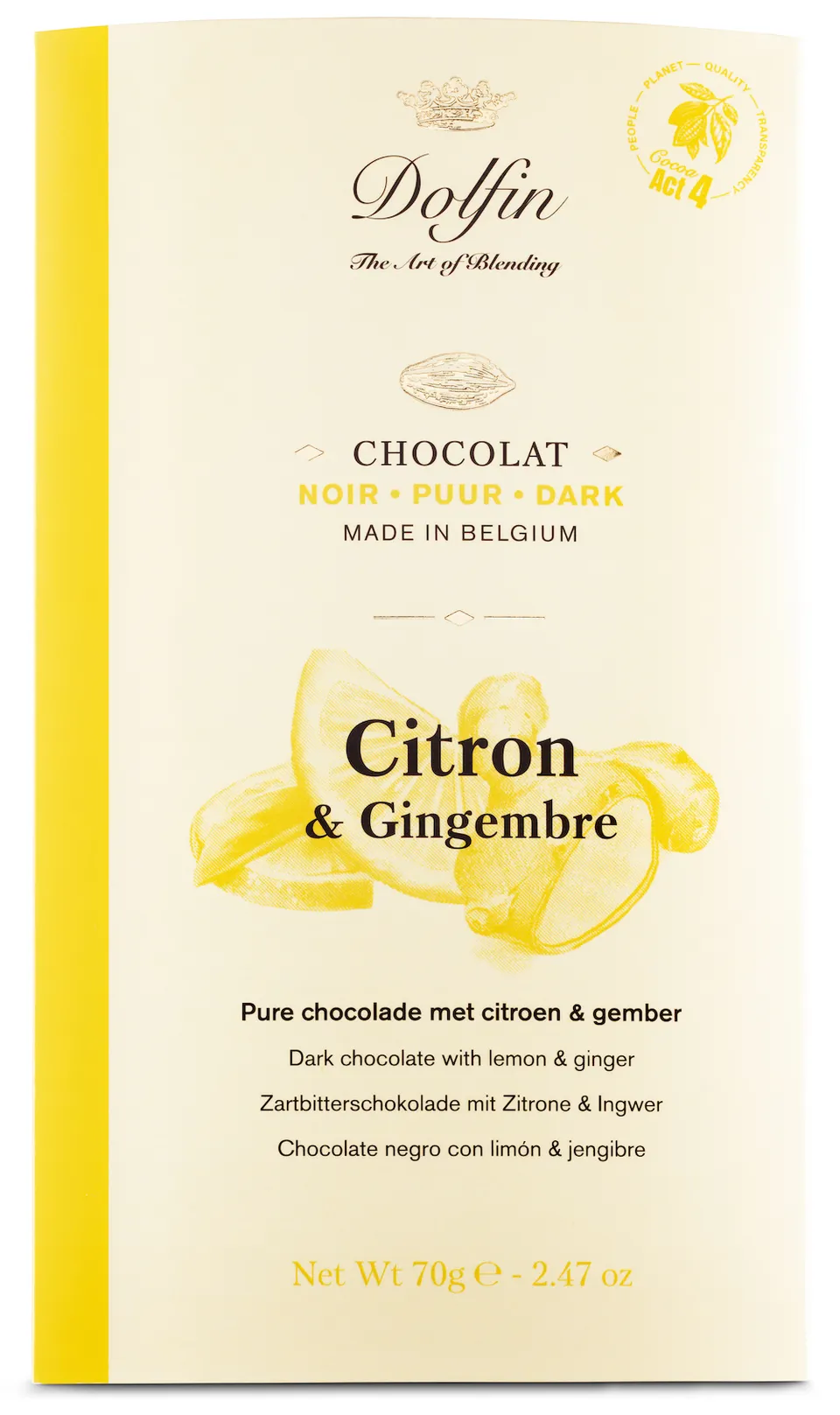 dolfin-collection-tablette-chocolat-noir-citron-gingembre-60 image 1