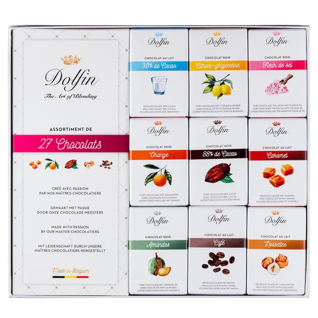 dolfin-coffrets-cadeaux-27-mini-tablettes-coffret-chocolat-9-saveurs image 1