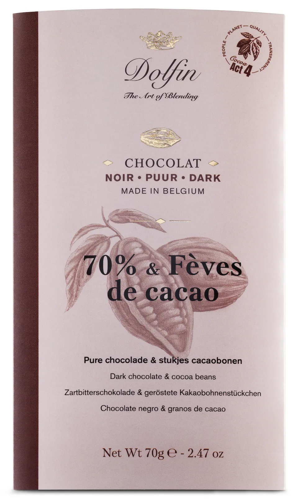 dolfin-collection-70-cacao-tablette-chocolat-noir-f-ves image 1