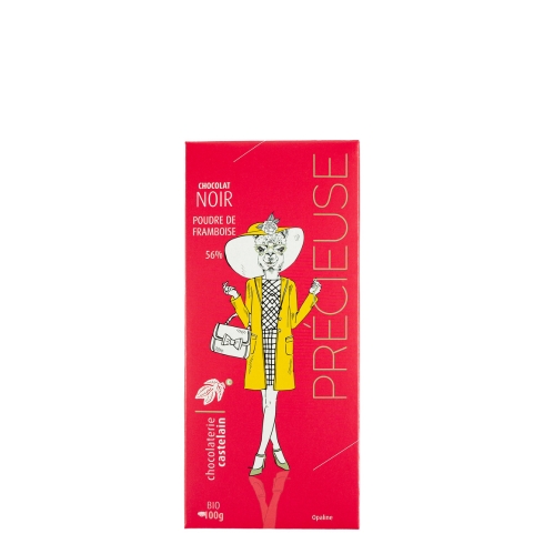 chocolaterie-castelain-tablettes-traditions-chocolat-noir-56-framboise-100g image 1