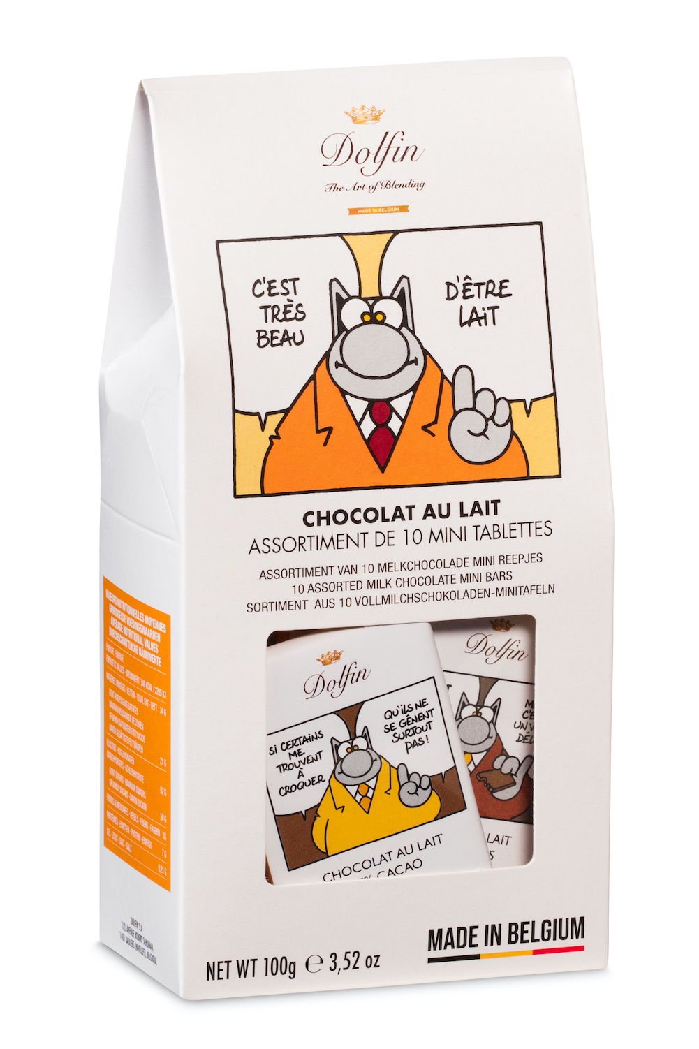 dolfin-le-chat-assortiment-10-mini-tablettes-chocolat-au-lait image 1
